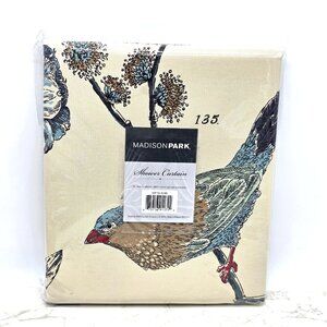 Madison Park Shower Curtain Bird Leaf Print Botanical Farmhouse Cottagecore NEW